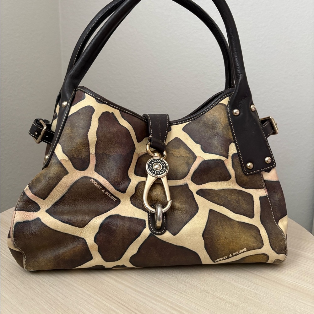 Dooney & Bourke Tan and Brown Giraffe Shoulder Bag